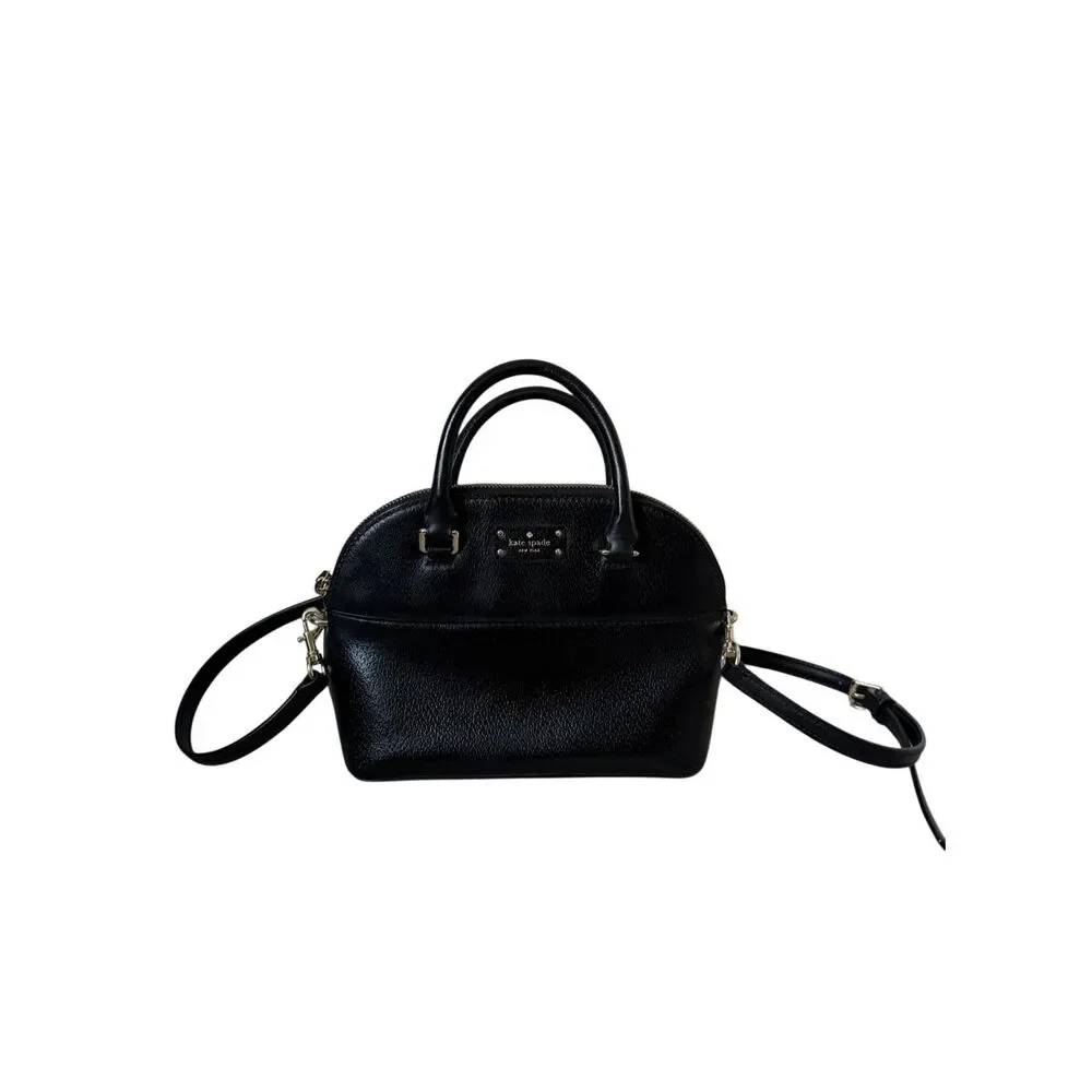 KATE SPADE CARLI LEATHER CROSSBODY MEDIUM‎ SATCHEL BLACK BAG